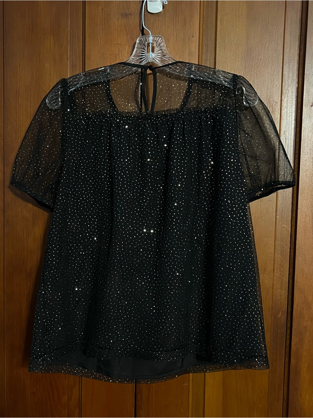J. Crew NWT Sparkle Puff Sleeve Tulle Top Gold Black Women’s Size Small - Picture 7 of 8